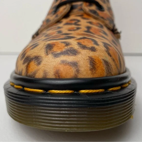 Vintage Dr. Martens 1460 England Leopard Animal Print Brown Black MIE Boots UK 4